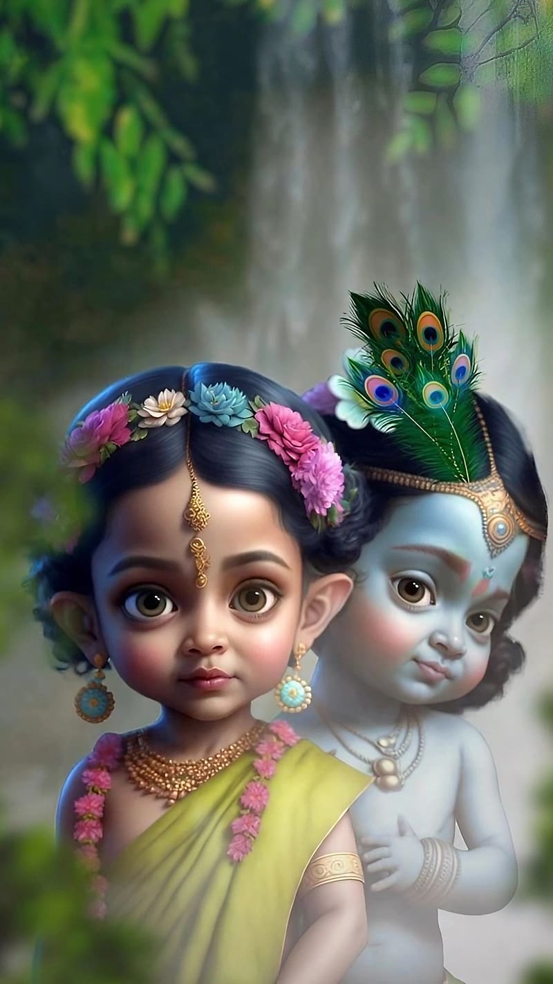 Radha Krishna Ji Ki, Baby Animated Radha Krishna, lord, god, HD ...
