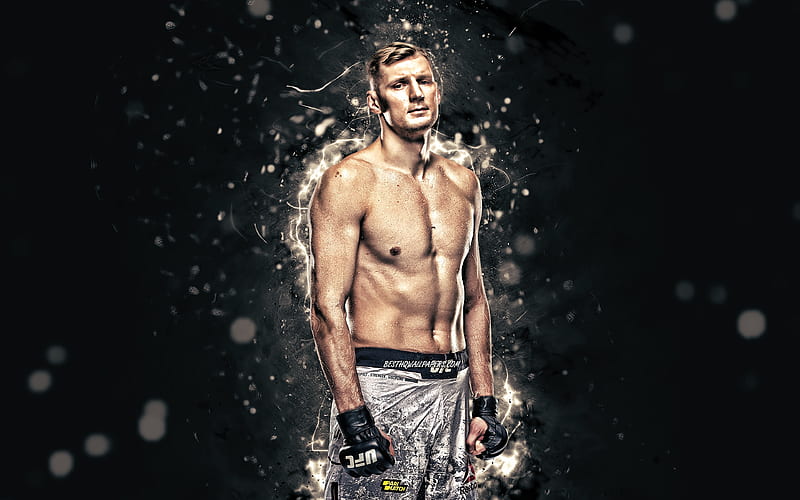 Alexander Volkov white neon lights, russian fighters, MMA, UFC, Mixed martial arts, Alexander Volkov , UFC fighters, MMA fighters, HD wallpaper