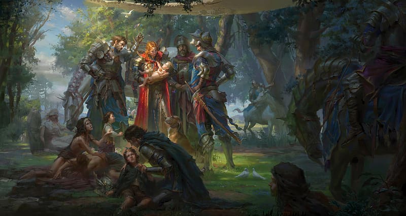 Fantasy, Knight, Baby, Woman Warrior, Orange Hair, Joan Of Arc, Gilles De Rais, HD wallpaper