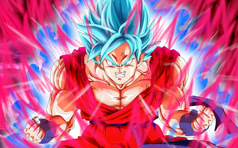 Super Saiyan Blue, fire, DBS, Dragon Ball Super, manga, Son Goku, Dragon Ball, Goku, HD wallpaper