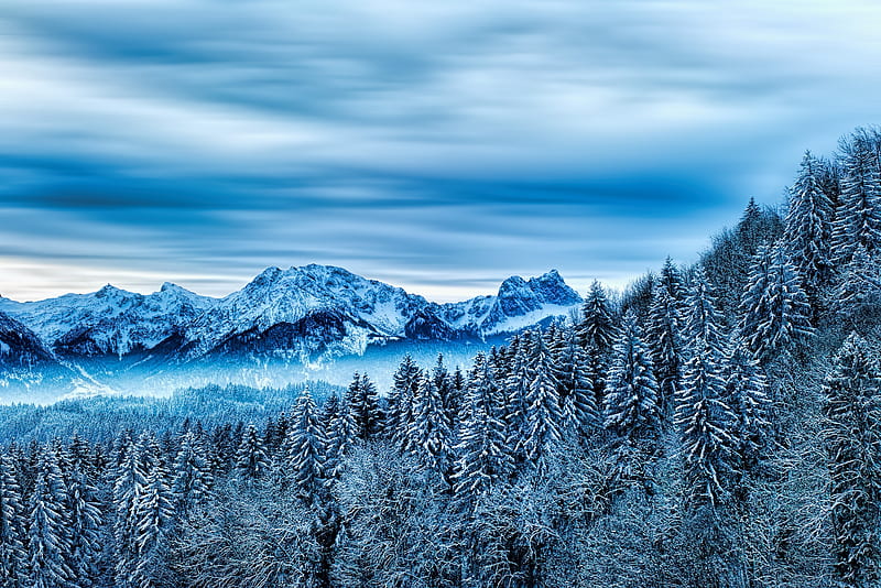 Snow Winter Nature Cloud Mountains, mountains, snow, winter, clouds, nature, HD wallpaper