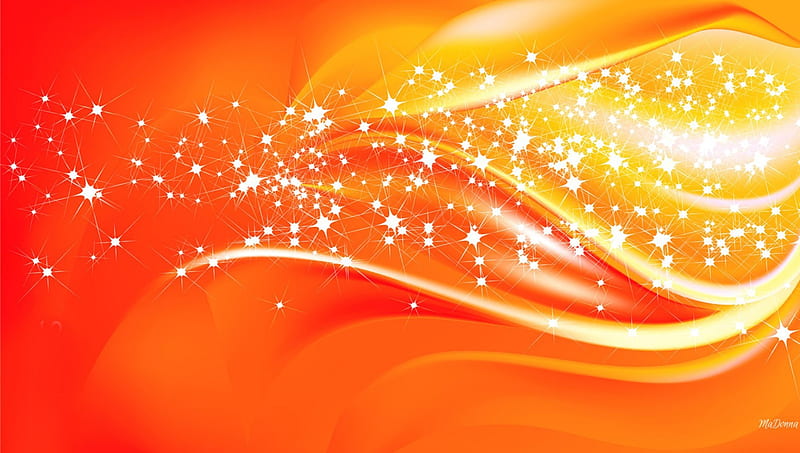 Fire and Stars, fire, stars, flame, orange, hot, shine, yellow, abstract, HD wallpaper