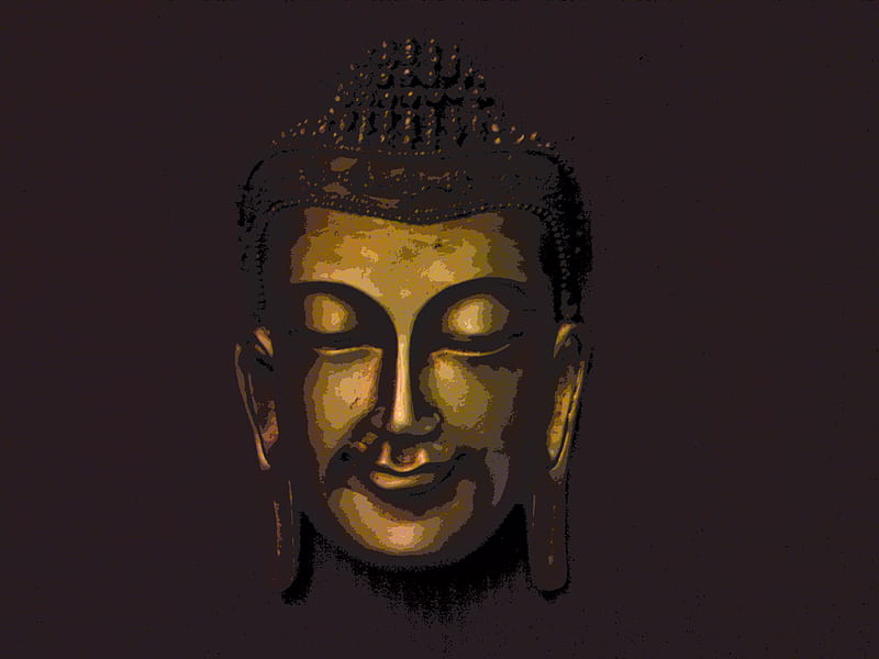 Gently smiling Buddha, buddha, solarized, modifed, smiling, HD wallpaper