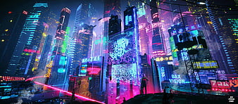 City Glow - Animated by TheFearMaster  Cyberpunk city, Futuristic city,  Neon wallpaper