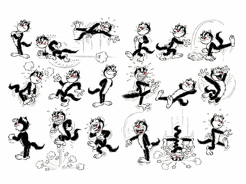 HD cartoon black cat wallpapers | Peakpx
