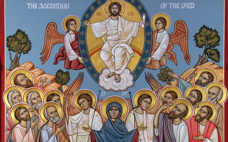 Ascension of Christ, Angels, Ascension, Apostles, Mary, Jesus, HD wallpaper