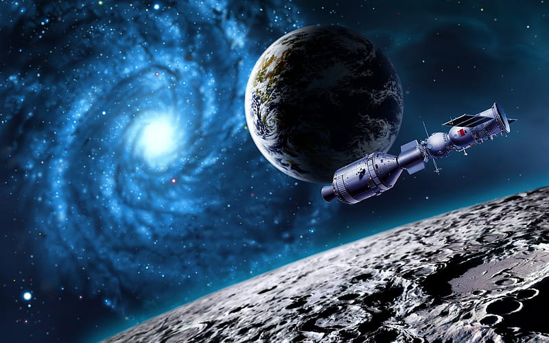 11 CG illustrator space universe planets-Earth-Satellite-Galaxy, HD wallpaper