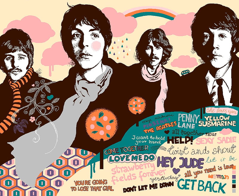 The Beatles, john lennon, art, ringo starr, george harrison, paul  mccartney, HD wallpaper | Peakpx