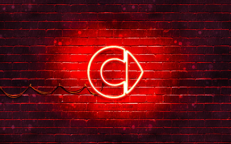 Smart red logo red brickwall, Smart logo, cars brands, Smart neon logo, Smart, HD wallpaper