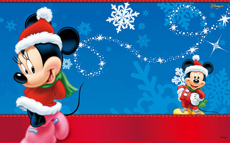 Happy Holidays!, red, craciun, christmas, mickey mouse, cartoon, winter,  hat, HD wallpaper | Peakpx