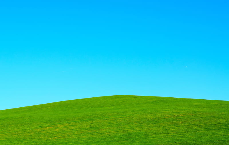 hill, lawn, sky, minimalism, HD wallpaper