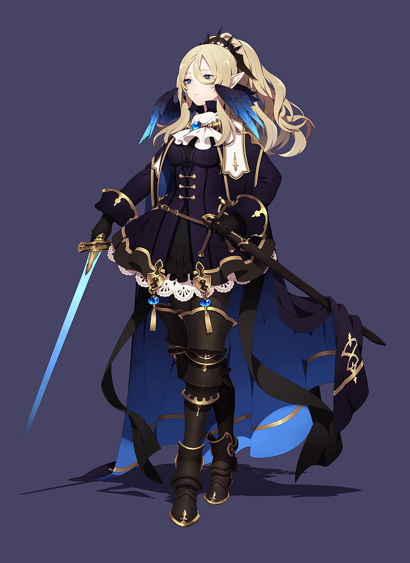 KREA - Anime girl in elegant knight armor, fantasy, vibrant, intricate,  smooth