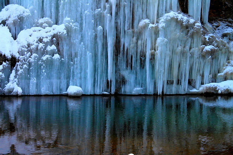 ICE FALLS, ice, nature, frozen, winter, falls, HD wallpaper