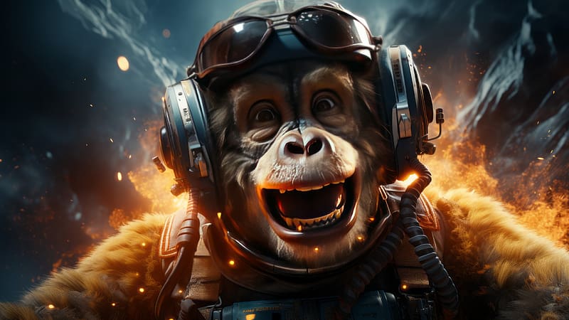 monkey, space, user avatar, HD wallpaper