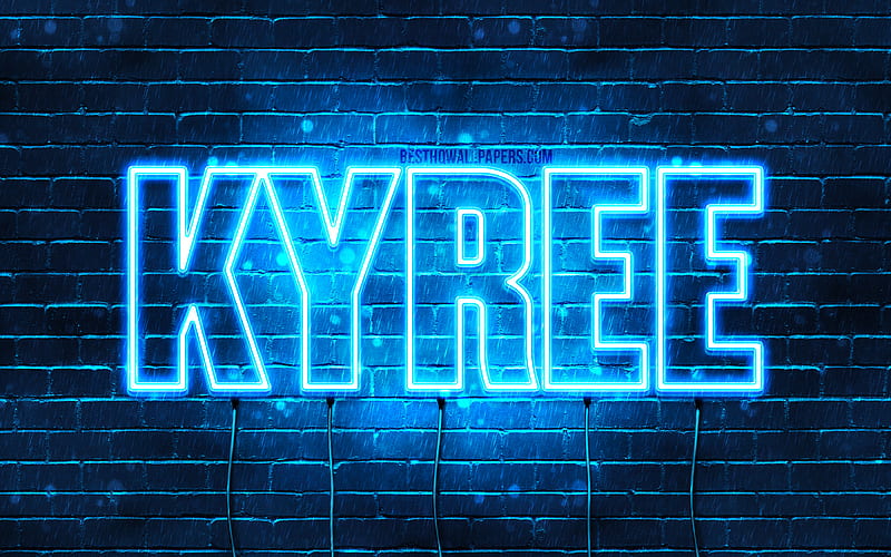 Kyree with names, horizontal text, Kyree name, blue neon lights, with ...