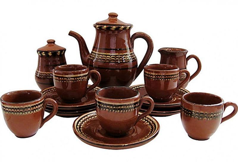 Traditional Bulgarian Tea Set ceramic, traditional, Bulgaria, old, tea, set, graphy, nice, pottery, HD wallpaper