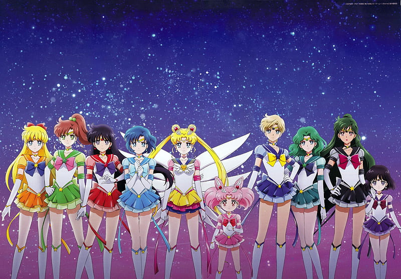 Sailor Moon, Sailor Chibi Moon, Sailor Mars, Sailor Mercury, Sailor Neptun, Sailor Pluto, Sailor Uranus, Sailor Venus, HD wallpaper