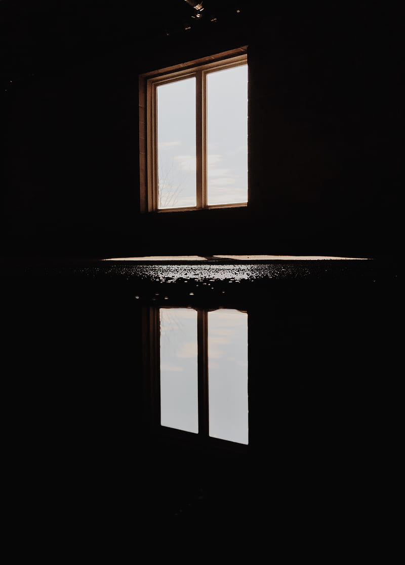 window, reflection, light, dark, HD phone wallpaper