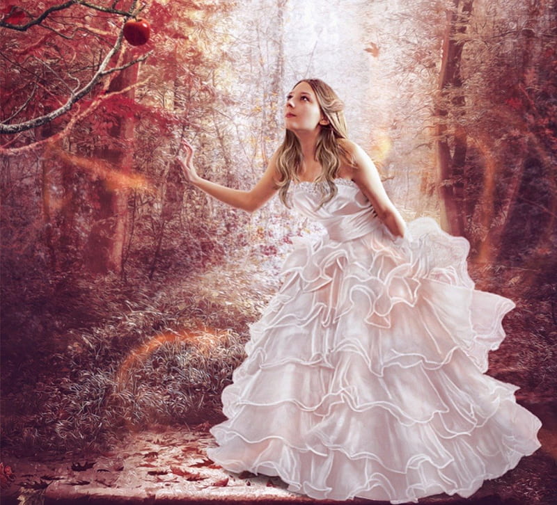 The last Apple, apple, fantasy, lady, abstract, HD wallpaper The last Apple, apple, fantasy, lady, abstract, HD wallpaper