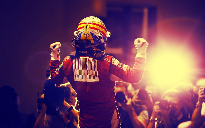 Fernando Alonso, car, f1, ferrari, sport, HD wallpaper