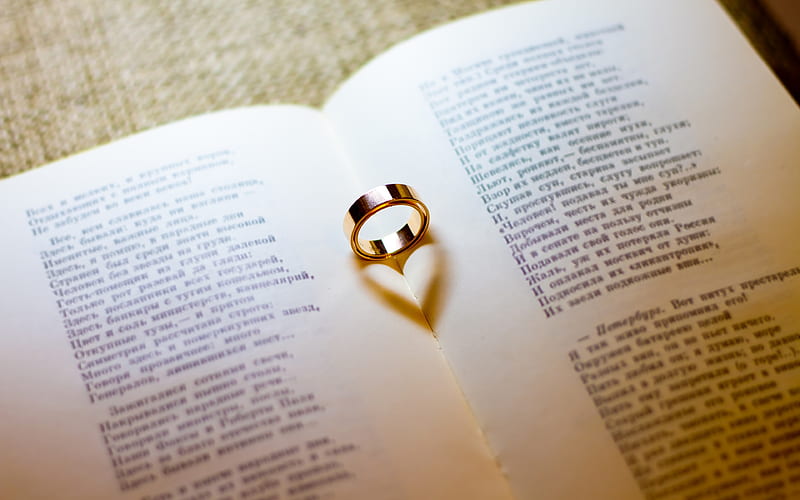 Book golden ring witness love, HD wallpaper