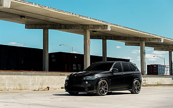 BMW X5M, F85, Black X5, luxury sports SUV, tuning, German cars, BMW, HD wallpaper