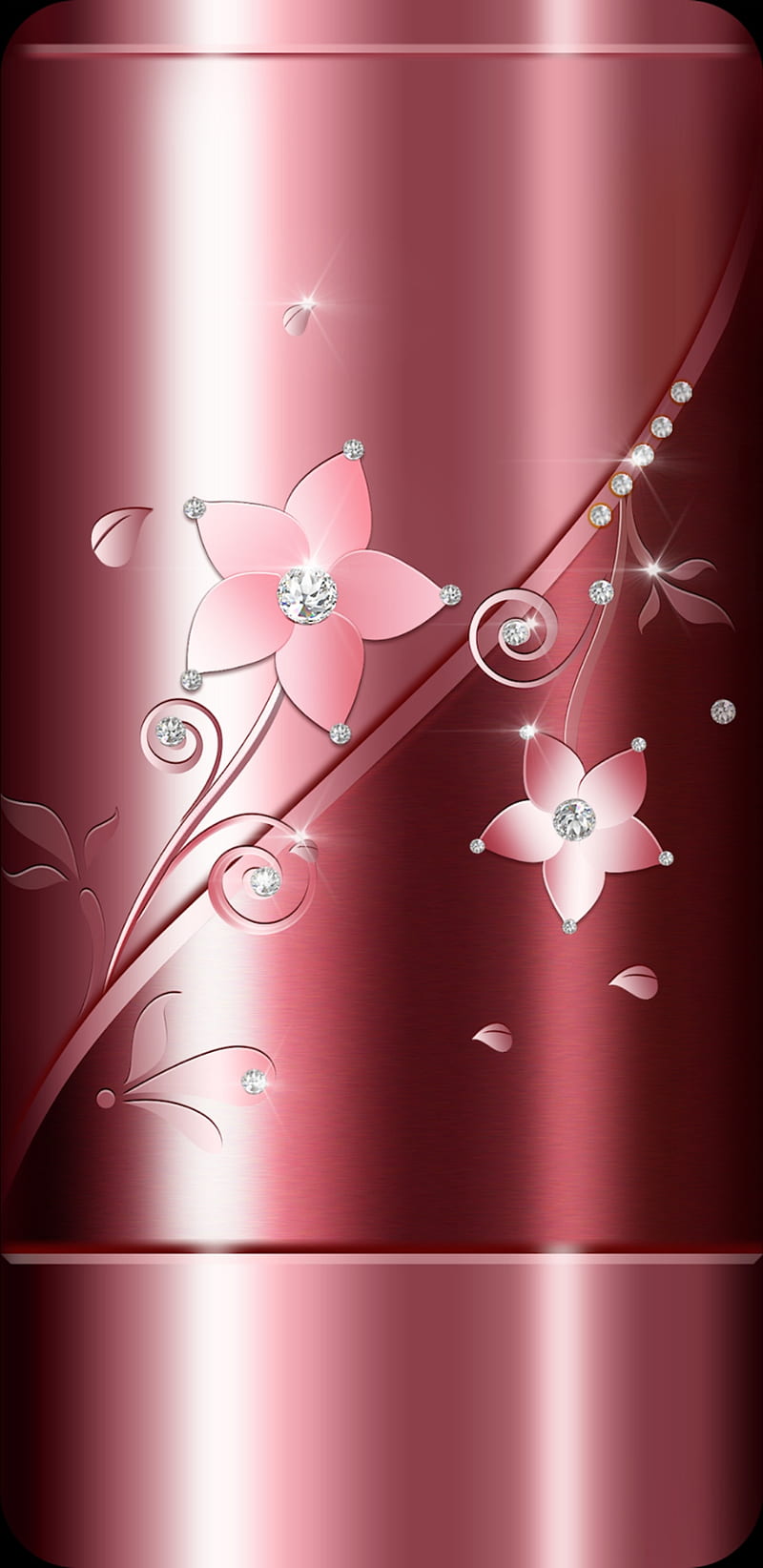 RoseGoldNDiamonds, bonito, diamonds, flowers, girly, pink, pretty, rosegold, sparkle, HD phone wallpaper