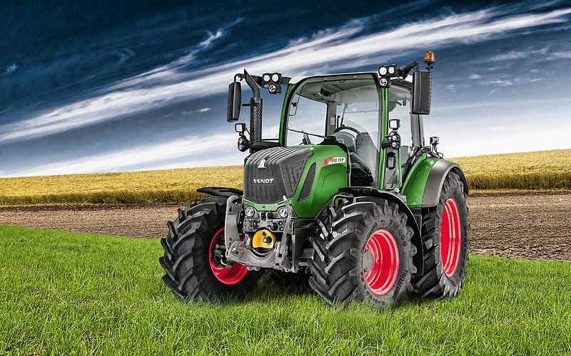 Fendt 313 Vario, wheat field, 2019 tractors, agricultural machinery, green tractor, R, agriculture, tractor in the field, Fendt, HD wallpaper