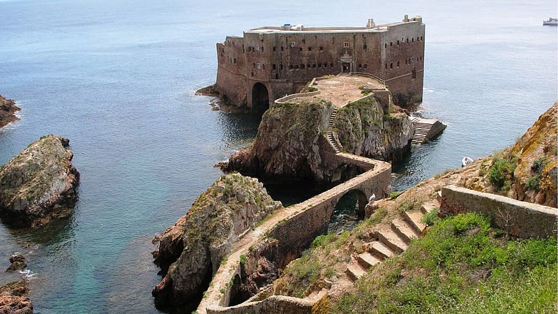 Portugal, Coastline, , Algarve, Fortress Of São João Baptista, HD wallpaper