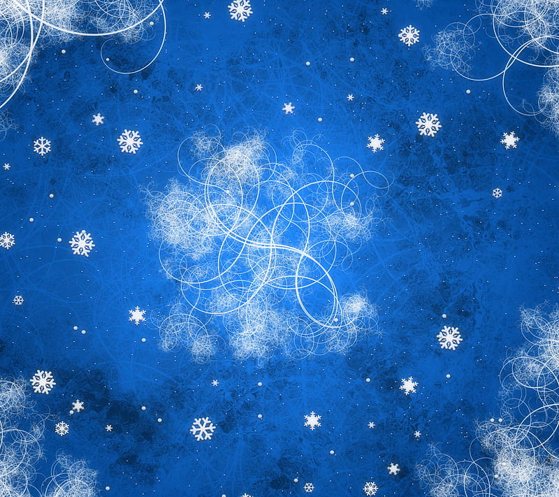 Snow Flakes, abstract, blue, flake, HD wallpaper