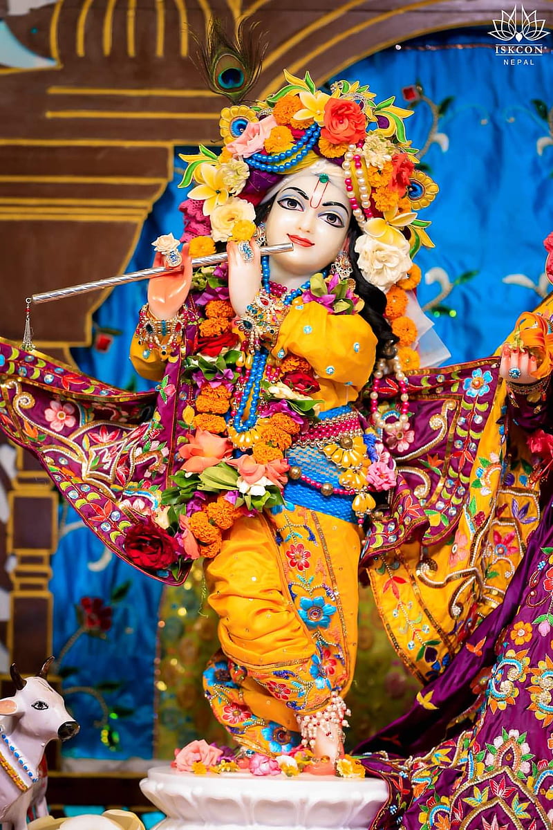 Sri Radha-Madhava flower outfits darshan! | Mayapur.com
