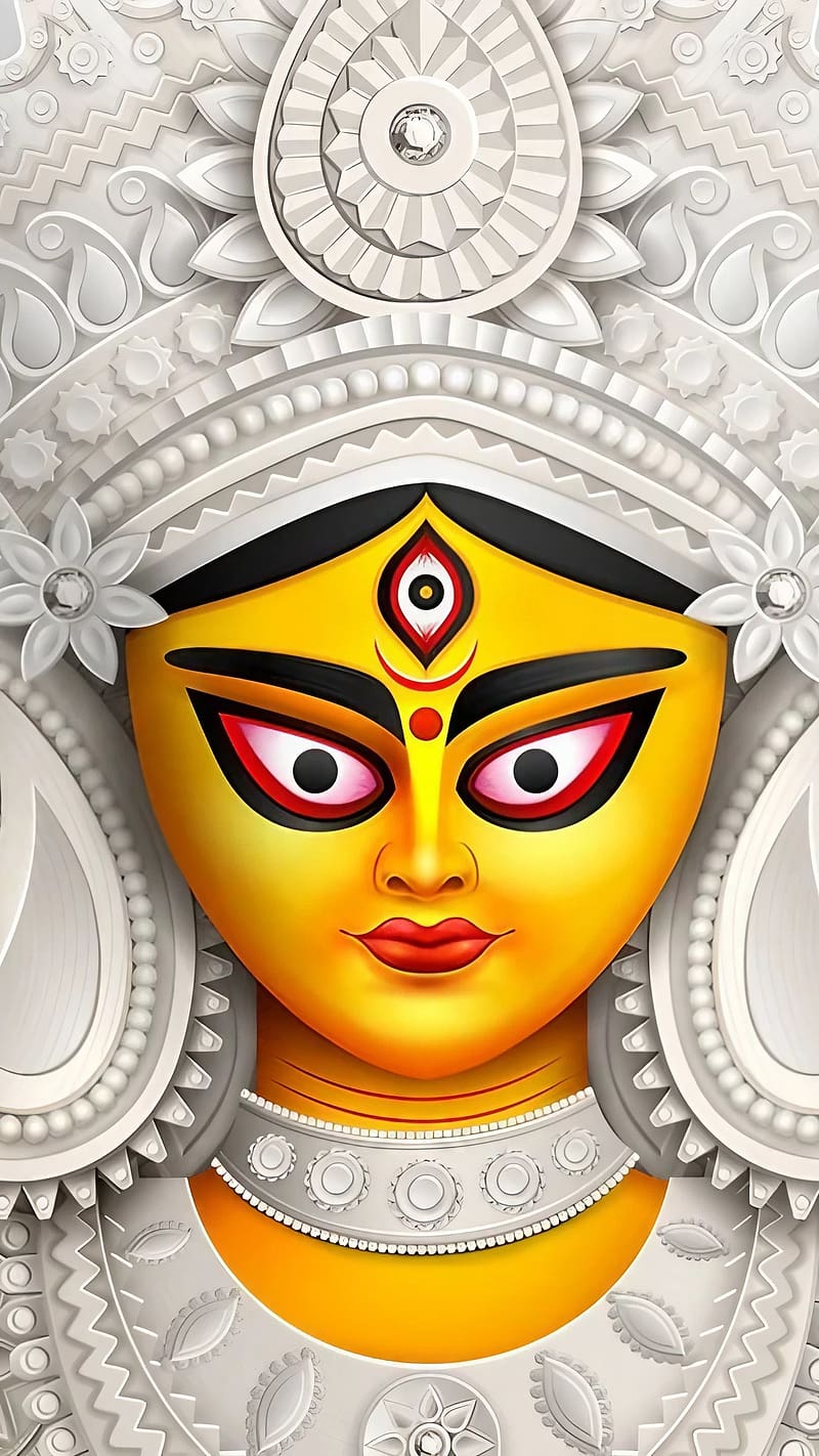 Navratri Maa Durga, Vector Art, hindu goddess, bhakti, devotional, HD phone wallpaper