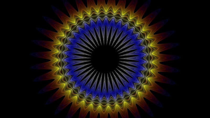 Attractor optic illusion, attractor, circle, illusion, eye, fractal, optic, abstract, ellipse, HD wallpaper