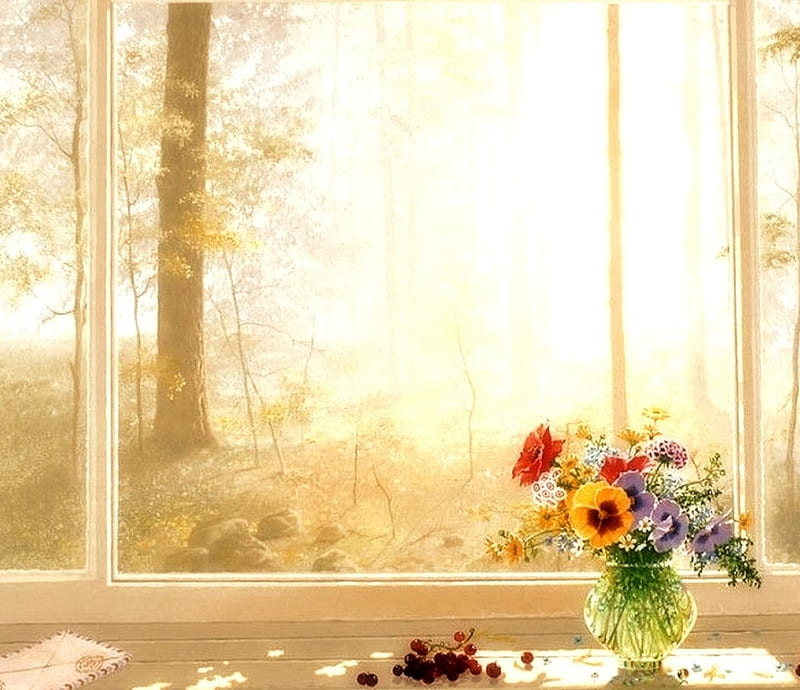 Still Life, Painting, Flowers, Window, HD wallpaper | Peakpx