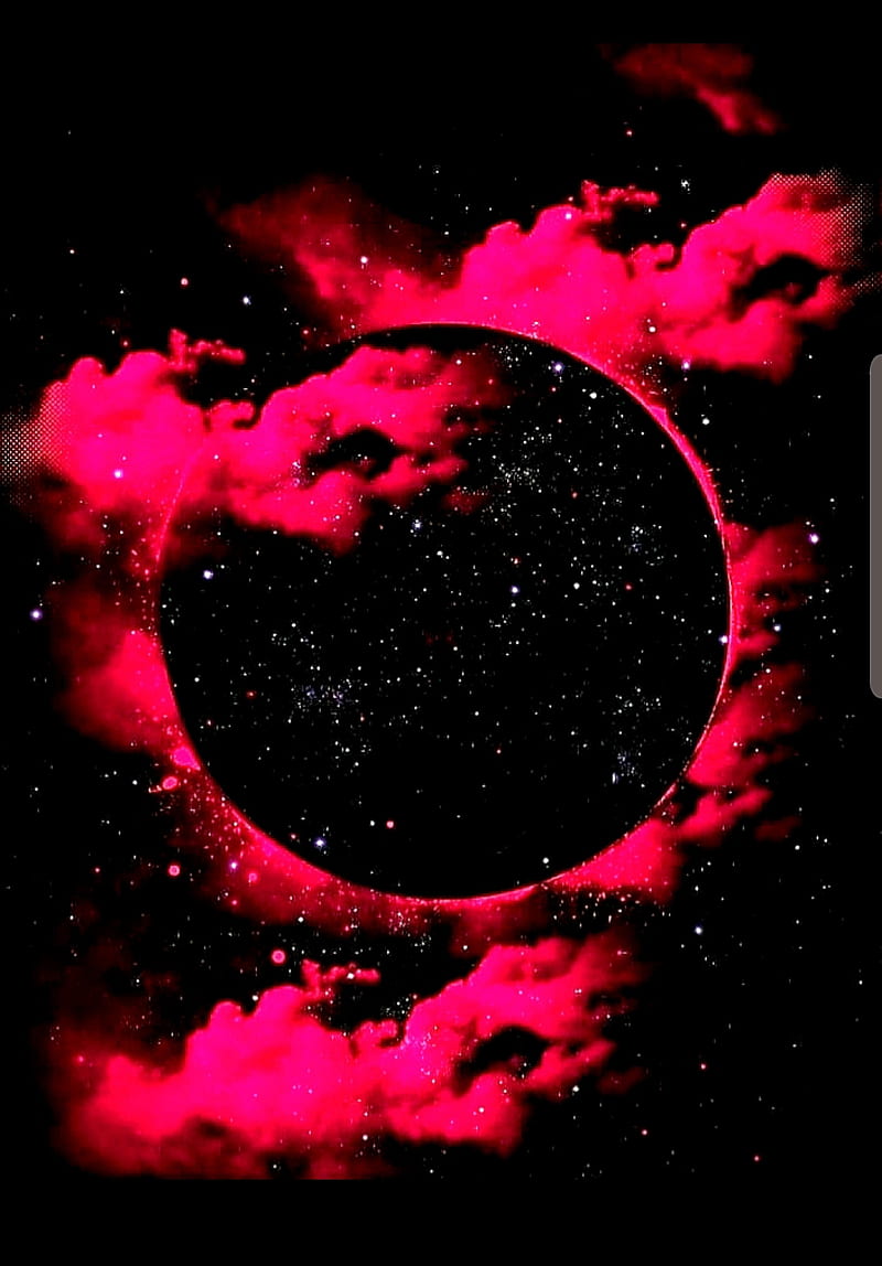 Moon on Fire, art, background, dark, galaxy, iscreaminc, planet, space, storm, HD phone wallpaper