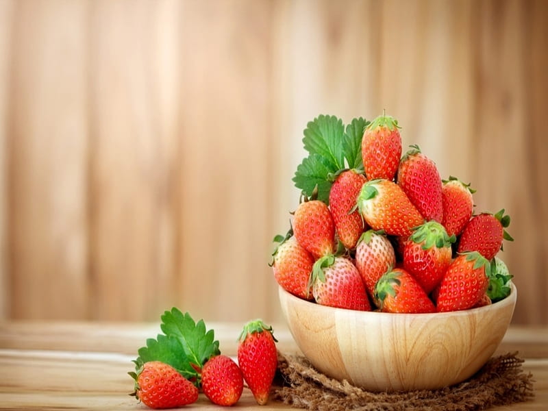 ❤️, Fruits, Bowl, Juicy, Strawberries, HD wallpaper