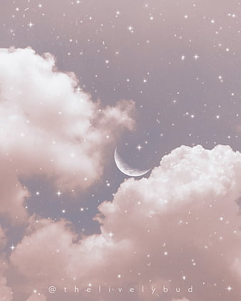 Aesthetic sky 2, gray, gris, iphone, moon, space, stars, vibes, white, HD phone wallpaper