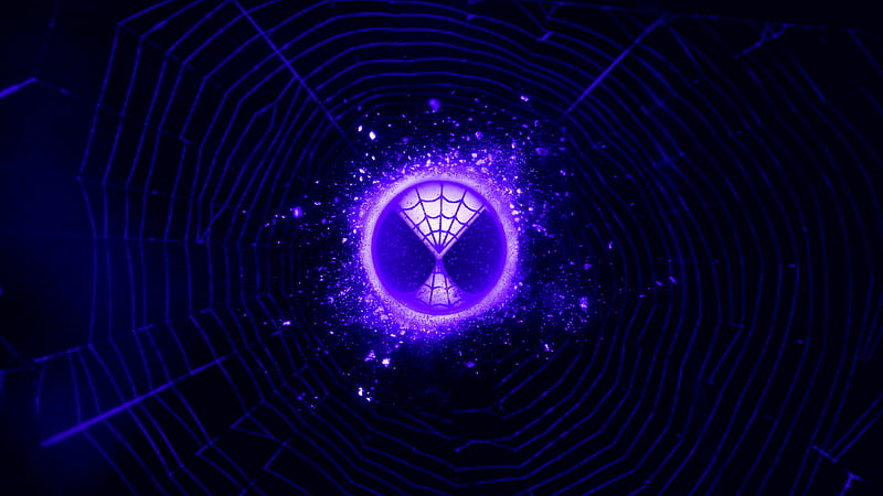 Spiderman Dust, abstract, agd, neon art, purple, red, spiderman dust red, vector art, HD wallpaper