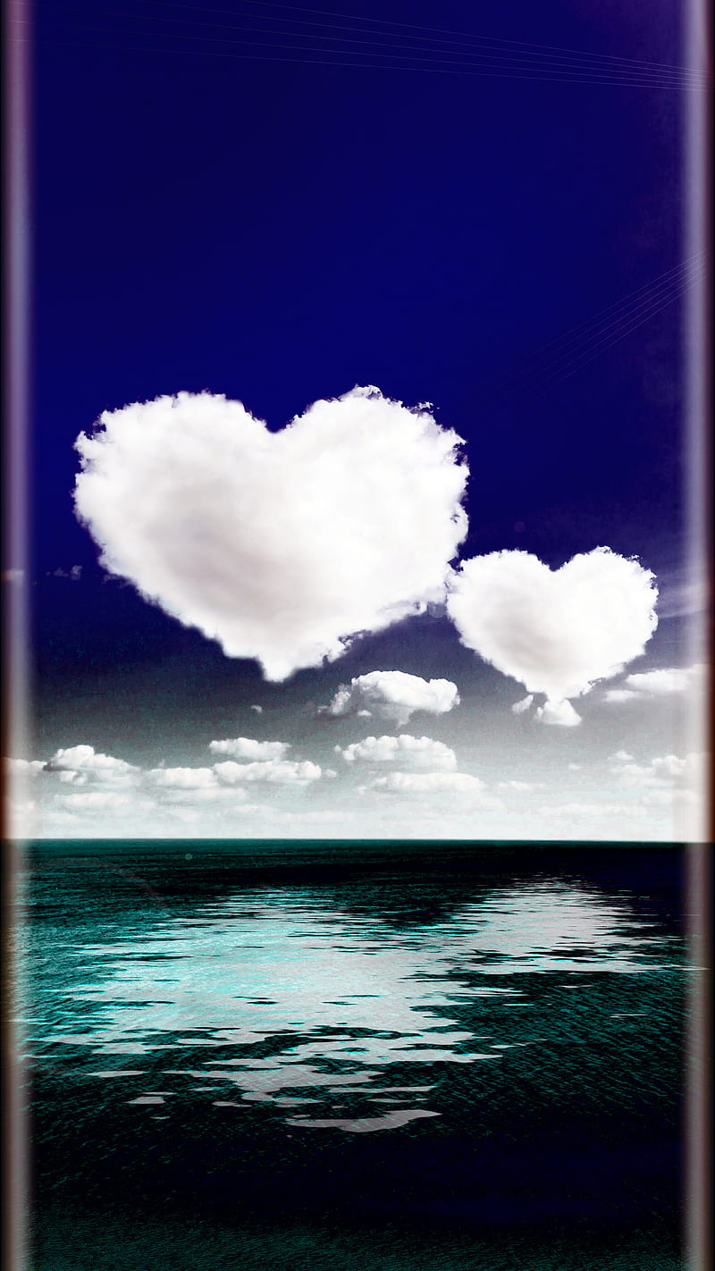 heart cloud, cloud, coeur, heart, nuage, HD phone wallpaper