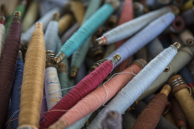 assorted-color threads spool lot, HD wallpaper