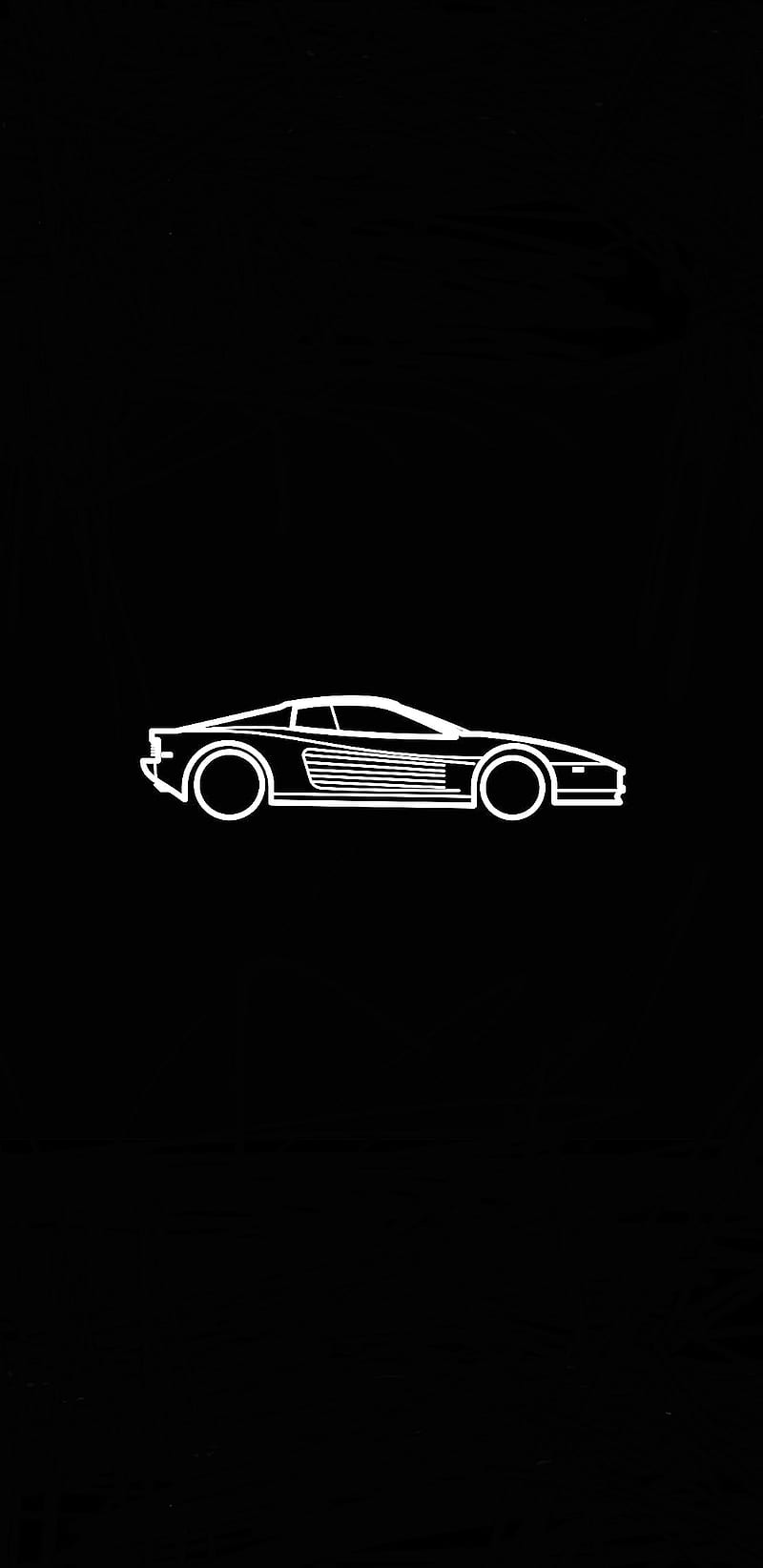 Ferrari Testarossa, silhouette, simplistic, HD phone wallpaper