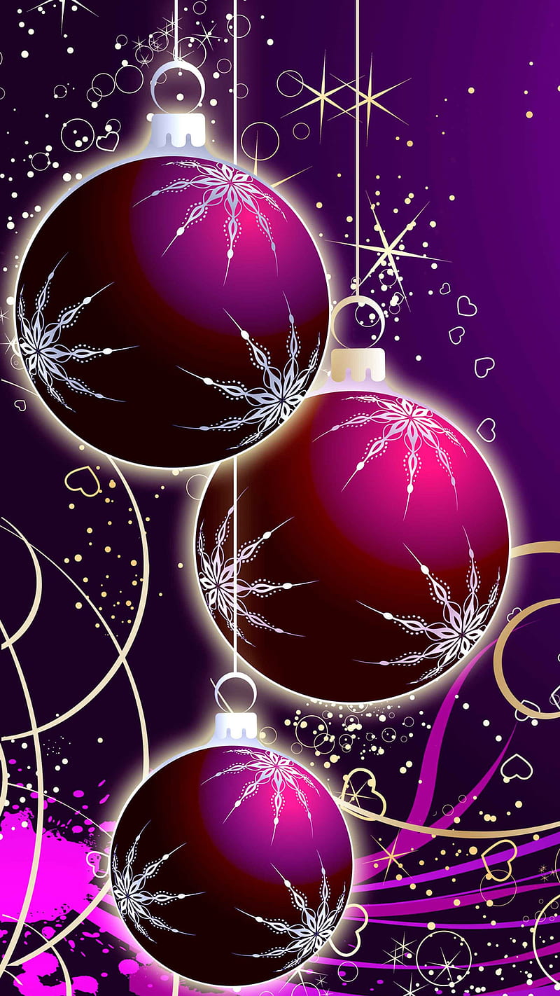 CHRISTMAS, xmas, purple, nice, bonito, best , pink, silver, HD phone wallpaper