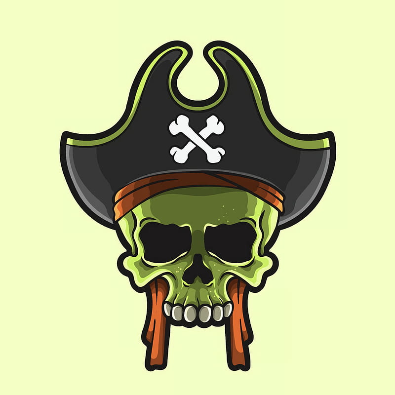 skull, pirate, vector, art, HD phone wallpaper