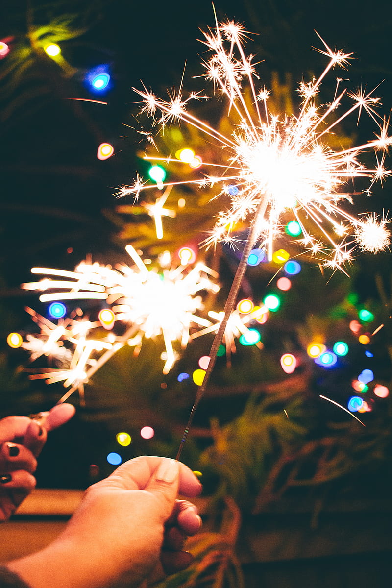 sparklers, sparks, lights, holiday, HD phone wallpaper
