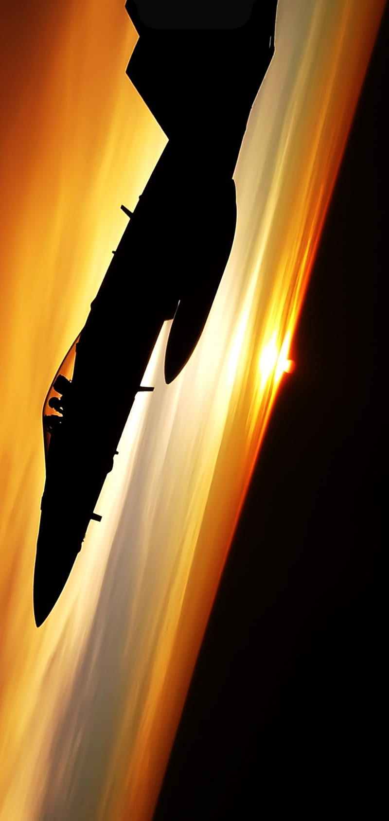 Jet Fighter Notch, airplane, flying, oneplus, planes, sunset, HD phone wallpaper