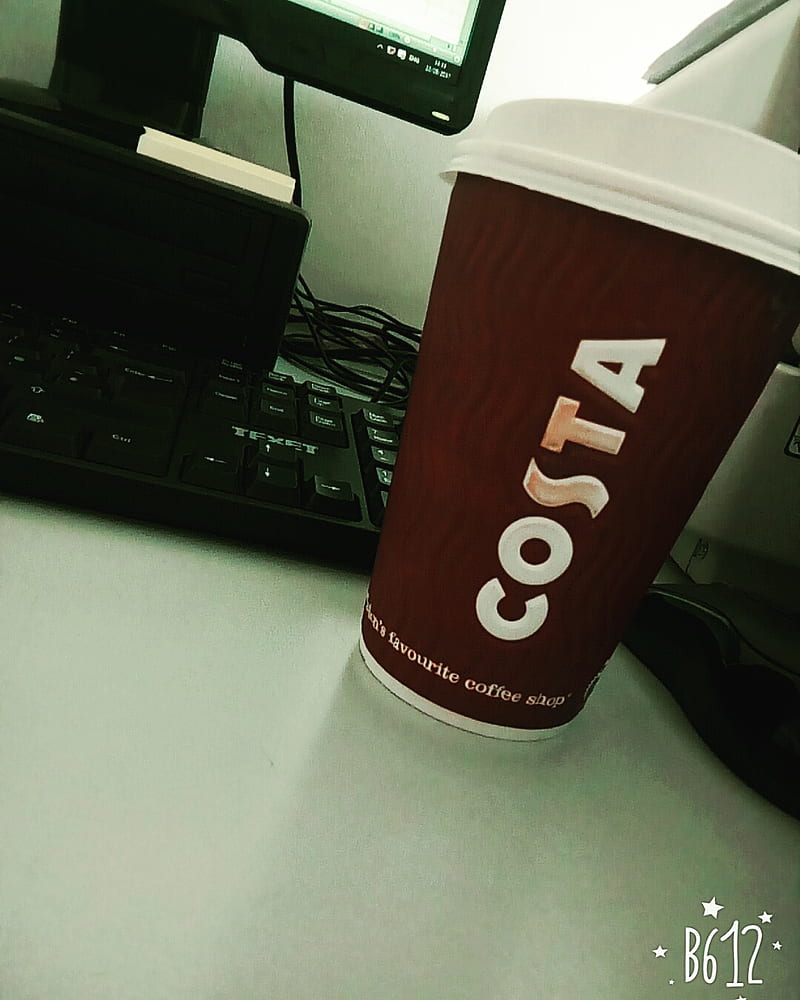 Costa , coffee, computer, costacoffee, office, pc, work, HD phone wallpaper