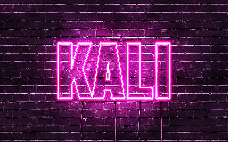Kali with names, female names, Kali name, purple neon lights, horizontal text, with Kali name, HD wallpaper