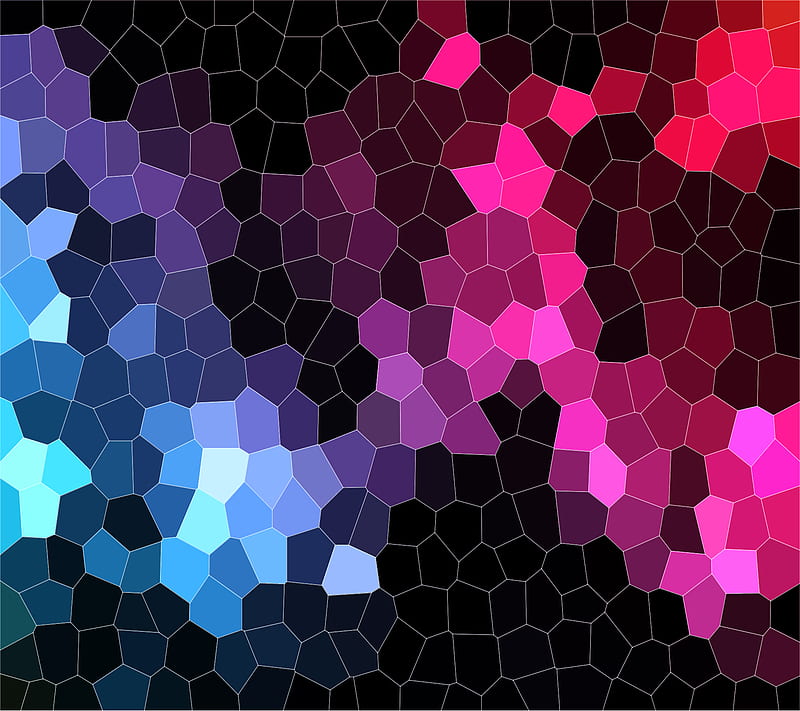 Stained Glass Colors, abstract, blue, cyan, pink, red, shapes, HD wallpaper