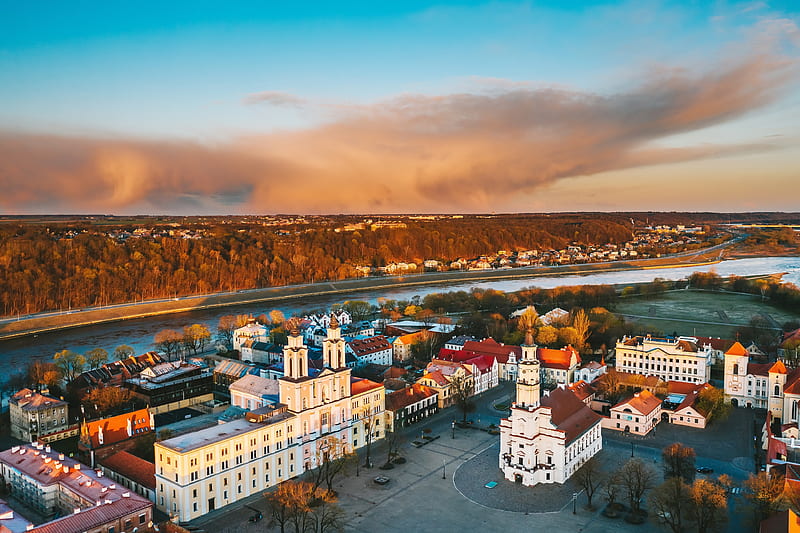 Cities, Kaunas, Lithuania, HD wallpaper