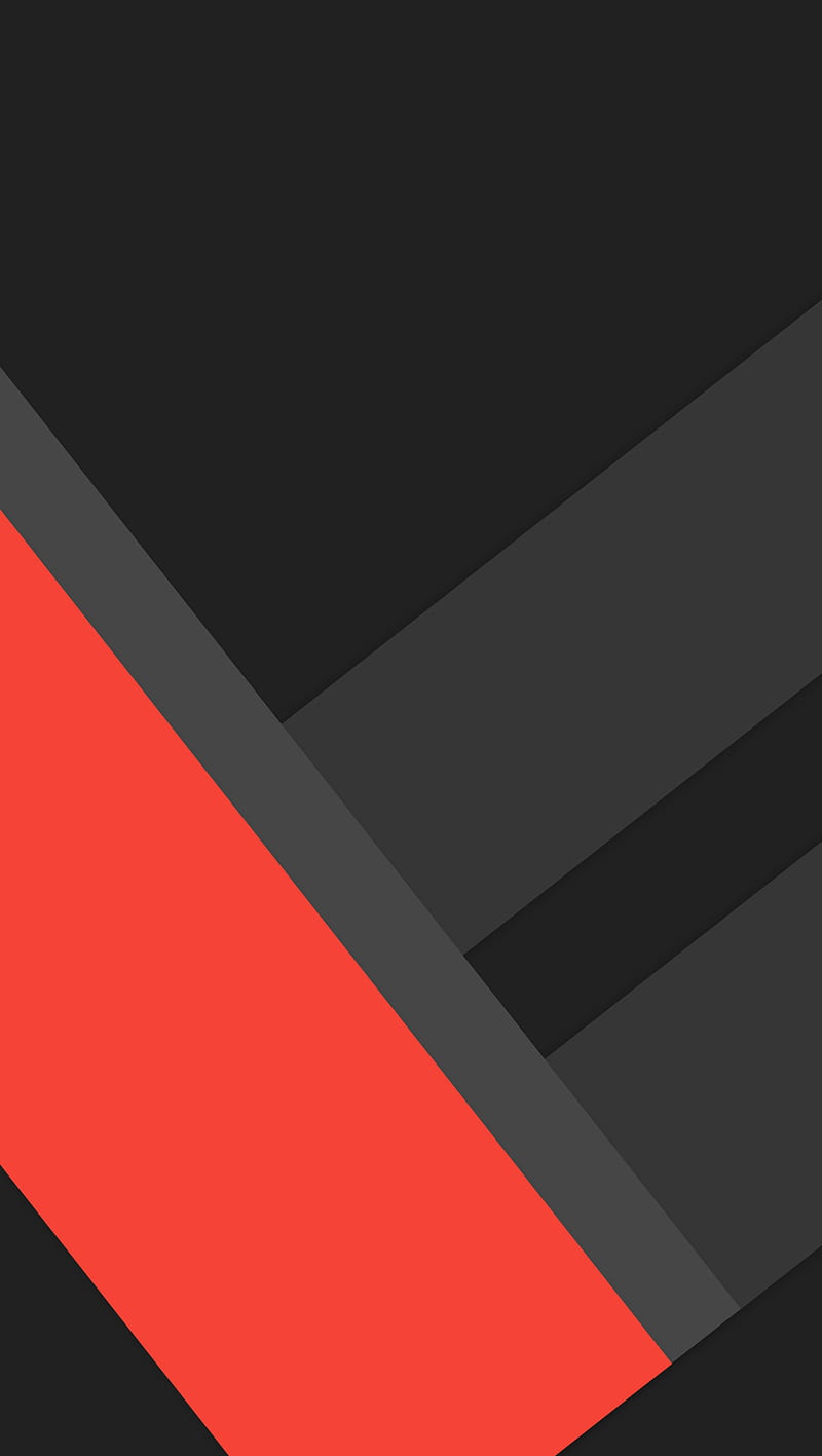 Intervene F, abstract, dark, flat, gray, material, red, shapes, HD phone wallpaper